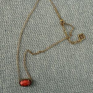 Kendra Scott Gold Red Necklace Minimalist Design